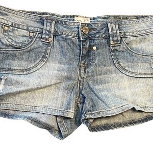 VINTAGE MUDD SHORTS LOW WAIST HIPHUGGER DENIM JEAN SHORTS 7